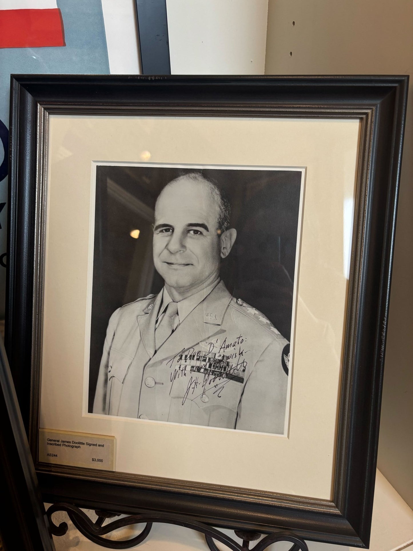 General James Doolittle Signed and Inscribed Photograph, to Don D'Amato