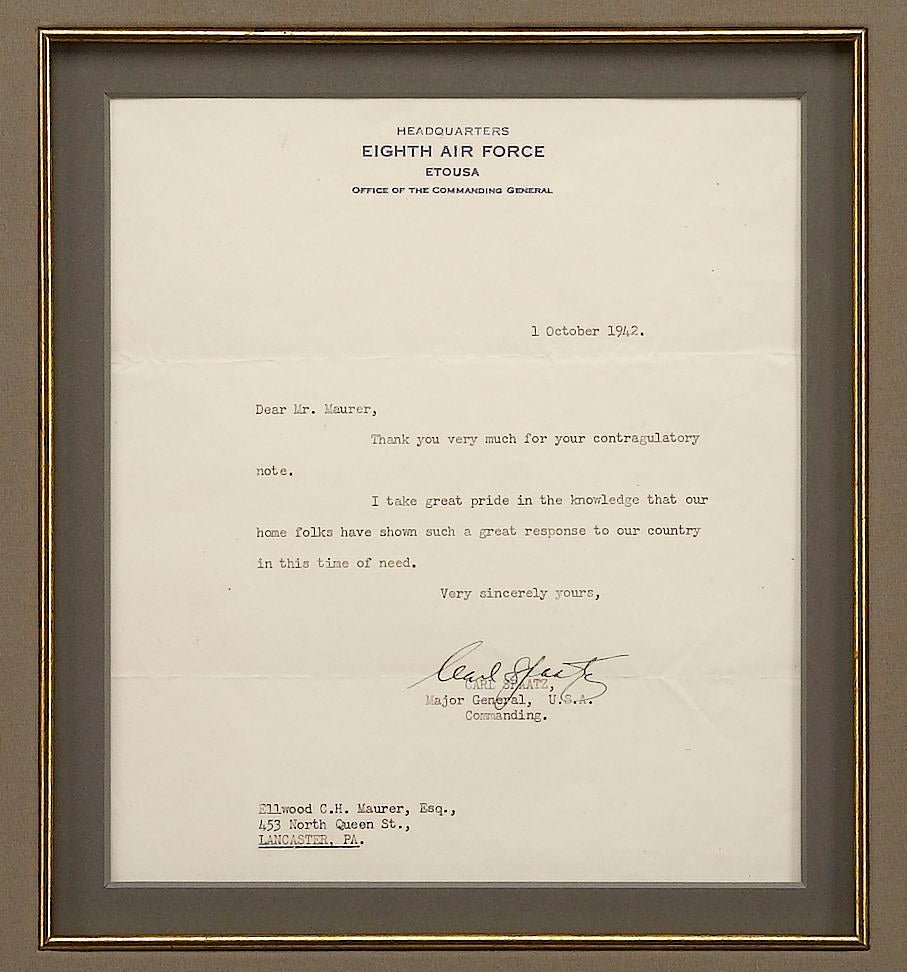 Great Air Force Captains Collage, with Signatures of Chennault, Arnold, Vandenberg, Spaatz, Mitchell, and Rickenbacker