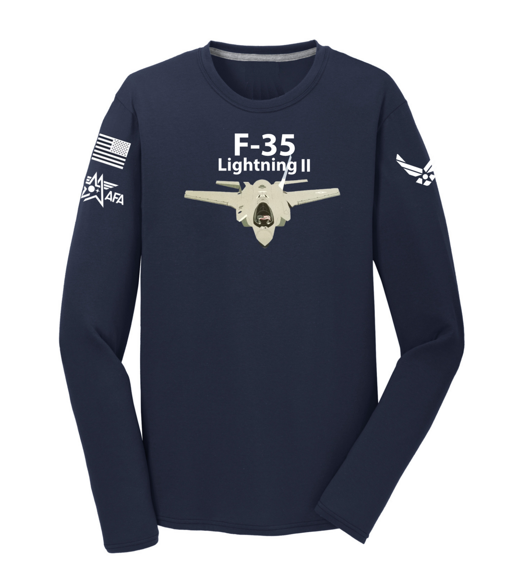 F-35 Lightning II- Fighter Planes Long Sleeve Shirt 2XL