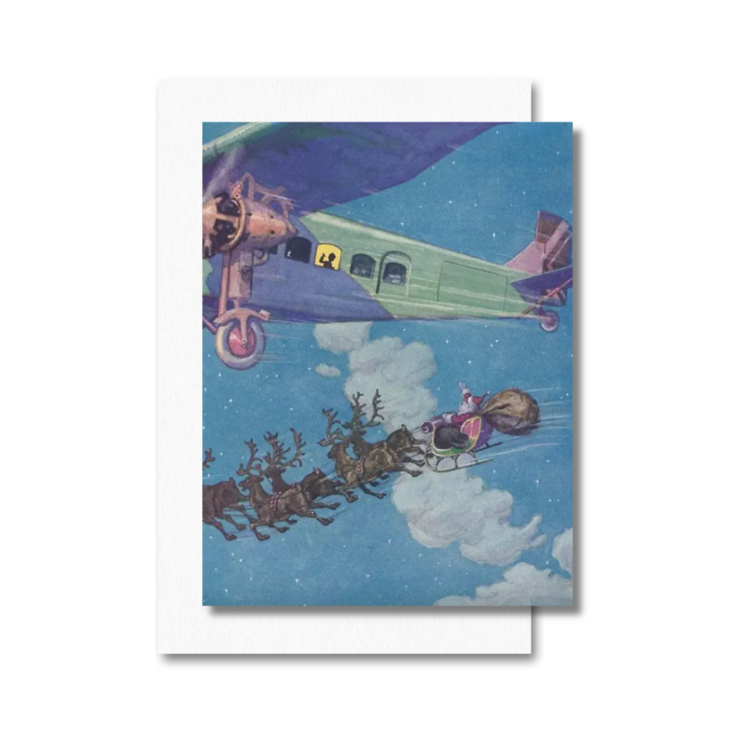 Flying with Santa's Sleigh Holiday Cards, Set of 8