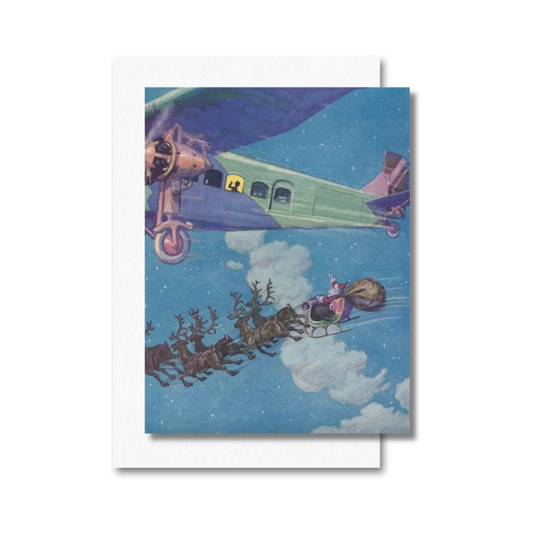 Flying with Santa's Sleigh Holiday Cards, Set of 6