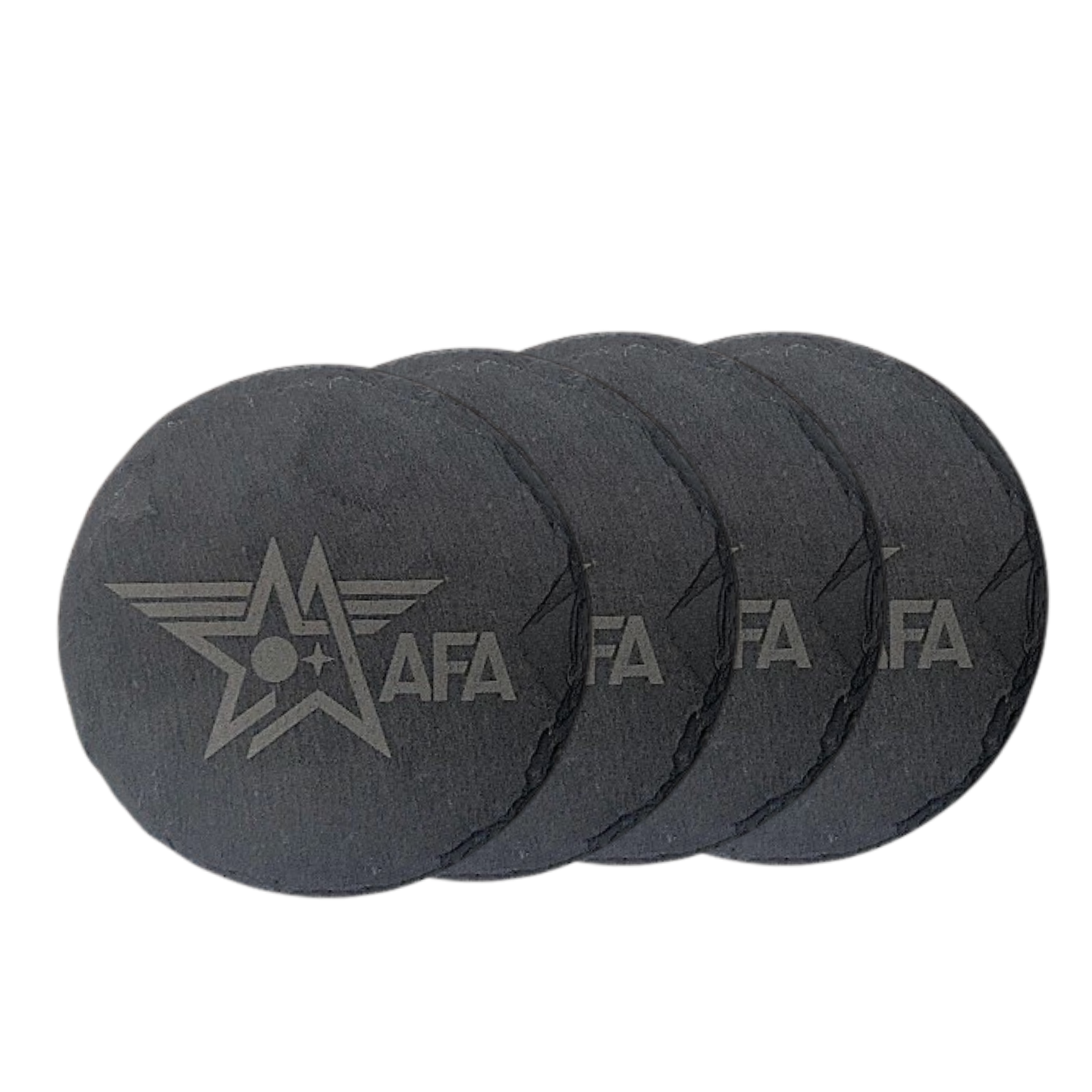 AFA laser engraved coasters