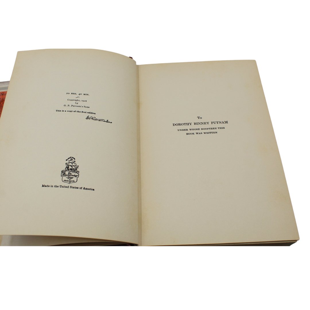 20 hrs. 40 mins. Our Flight in the Friendship, Signed by Amelia Earhart, First Trade Edition, 1928