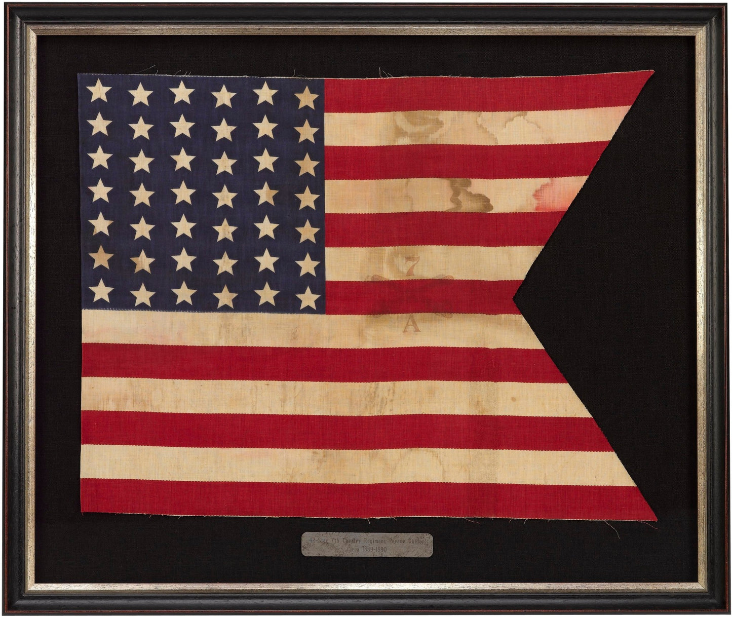 42-Star 7th Cavalry Regiment Parade Guidon, Printed "7A", Circa 1889-1890