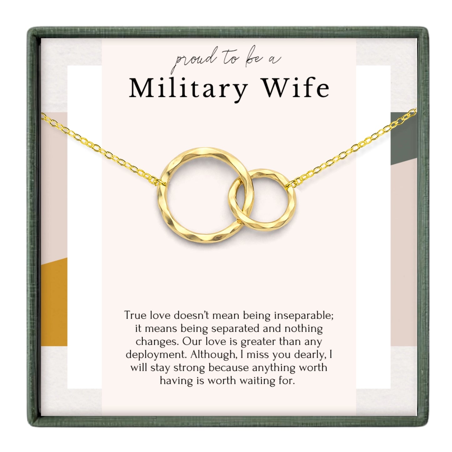 Military Wife- Deployment Gift Gold Necklace