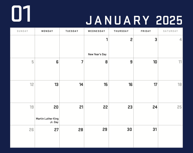 2025 AFA Calendar