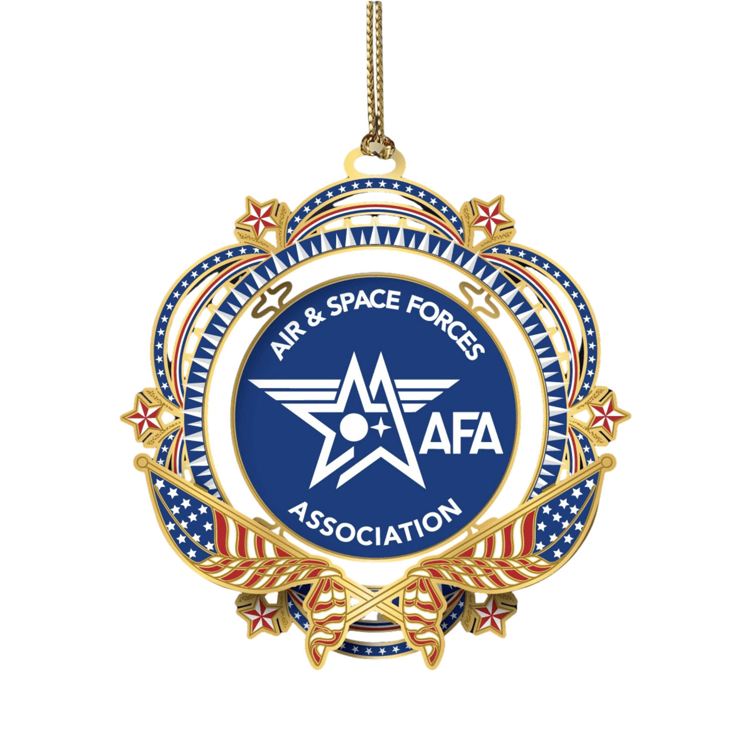 Decorative ornament with Air & Space Forces Association logo on a white background