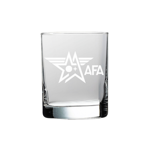 AFA Etched Rocks Glass