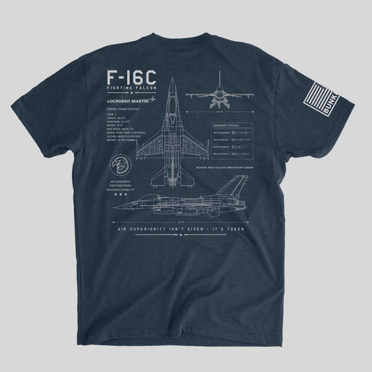 F-16 Blueprint T-Shirt