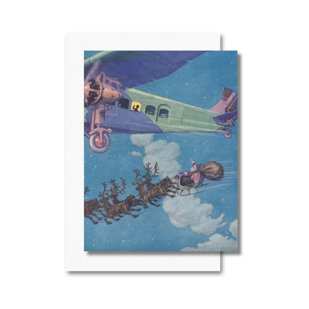 Flying with Santa's Sleigh Holiday Cards, Set of 8 - ShopAFA