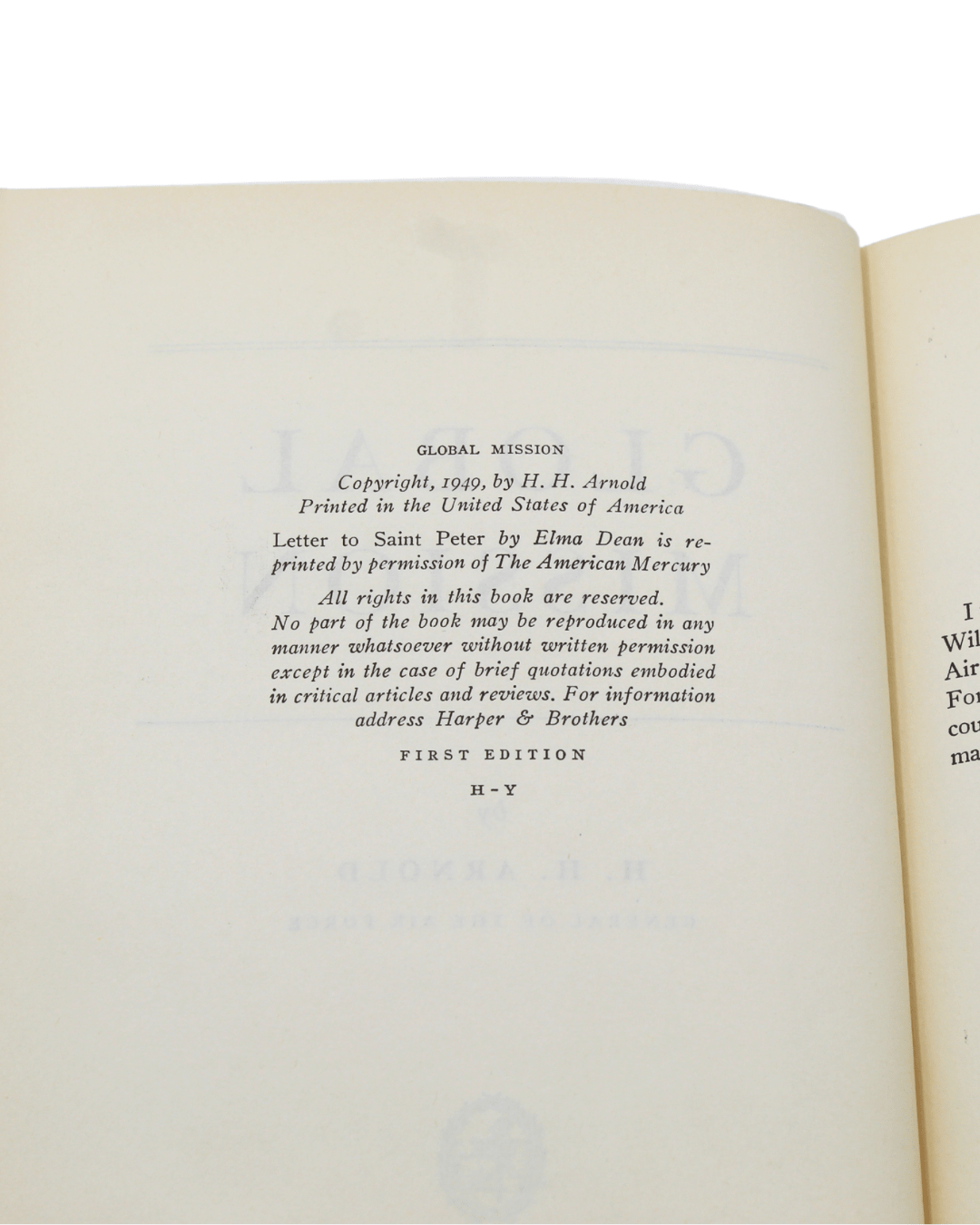 Global Mission by H. H. Arnold, Signed and Inscribed by Arnold, First Edition, 1948