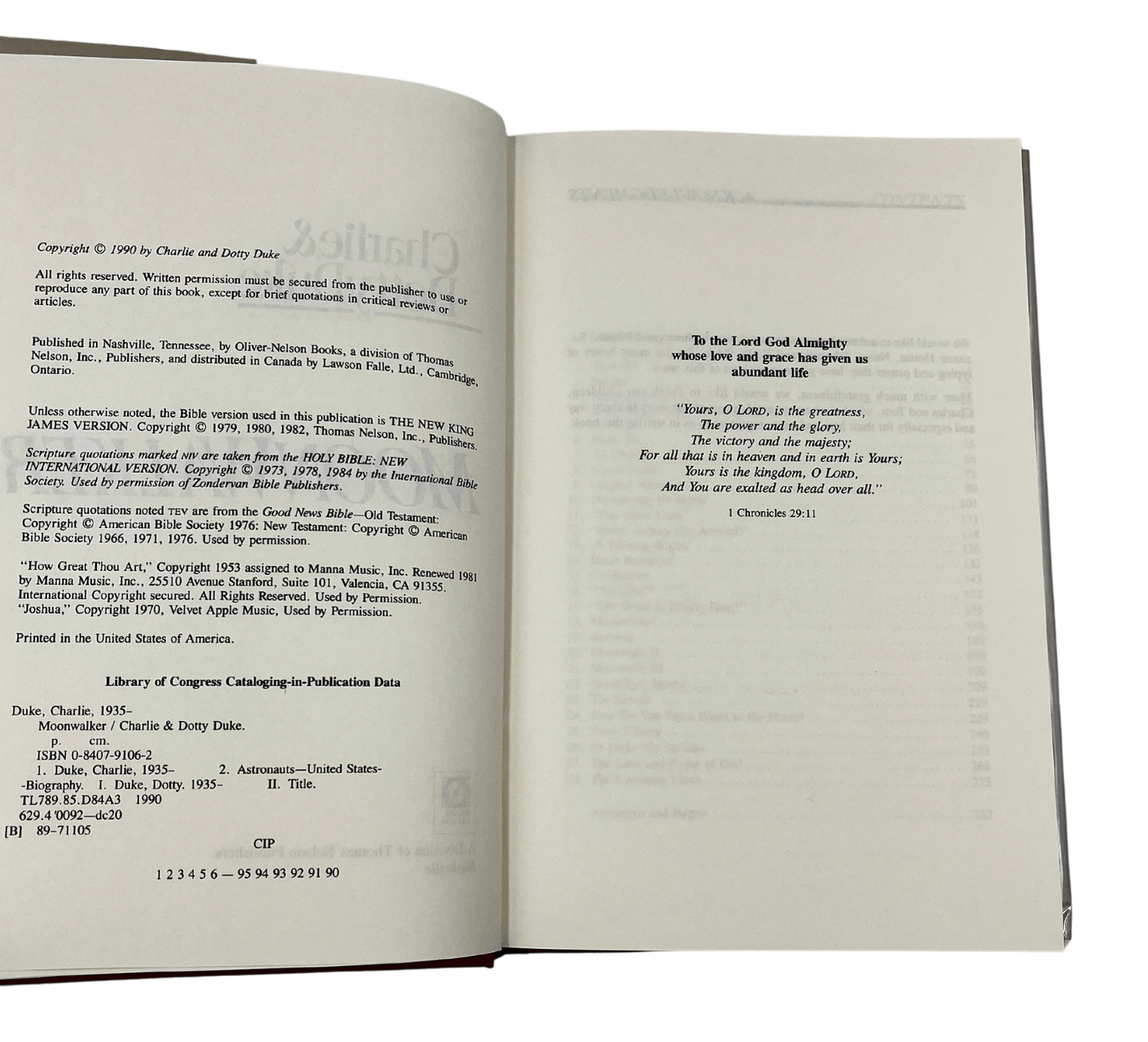 Moonwalker, Signed by Charlie and Dotty Duke, First Edition, 1990