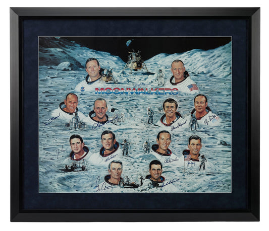 "Moonwalkers" Limited Edition Lithograph by Ron Lewis, Numbered 433/1000, Signed by Eleven Moonwalkers