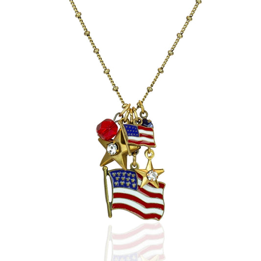 Stars & Stripes USA Flag Americana Jumble Charm Necklace - ShopAFA