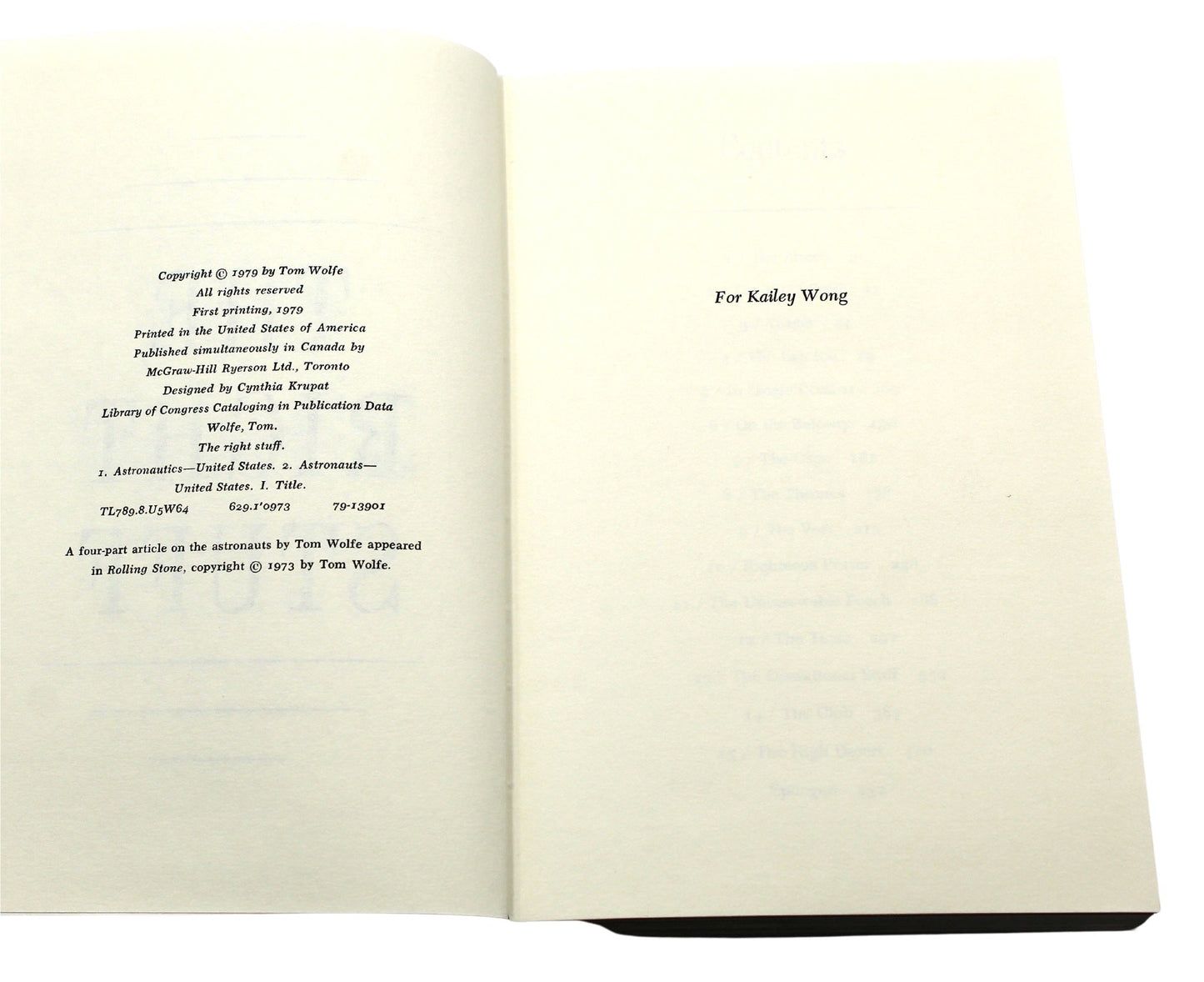 The Right Stuff, Signed by Tom Wolfe, First Edition in Original Dust Jacket, 1979