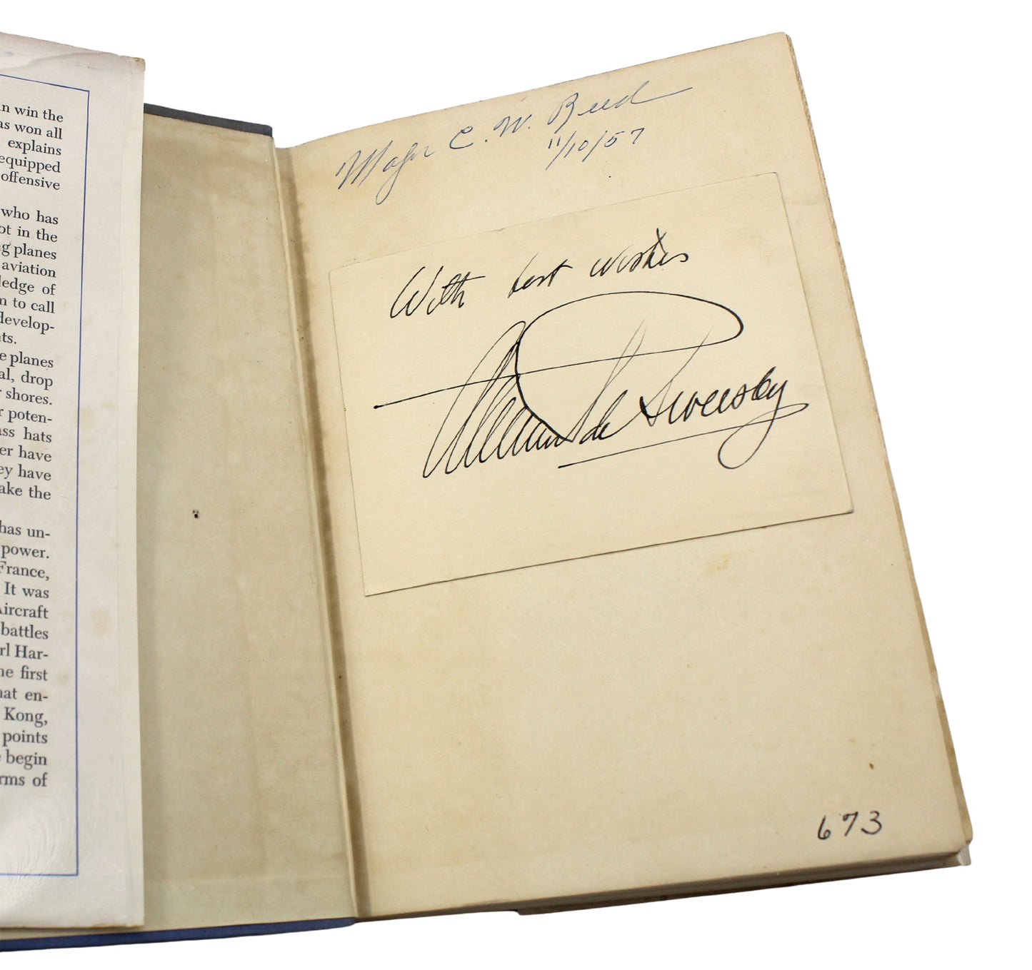 Victory Through Air Power By Major Alexander P. De Seversky, Signed and Inscribed, in Original Dust Jacket, 1942