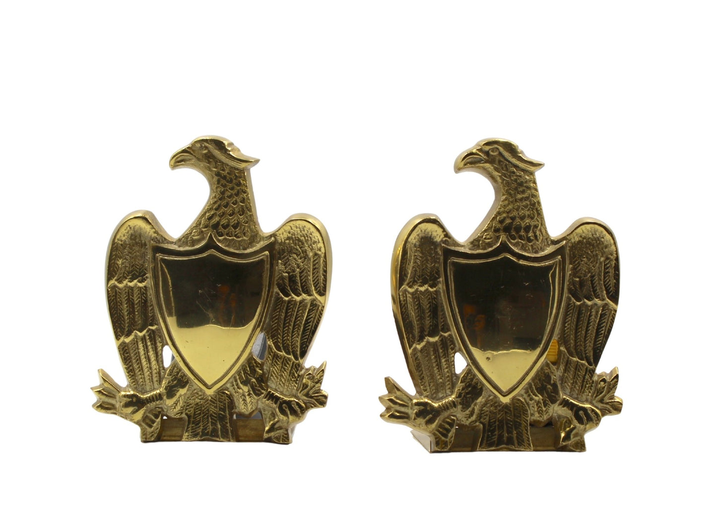 Vintage Brass Eagle with Shield Bookends