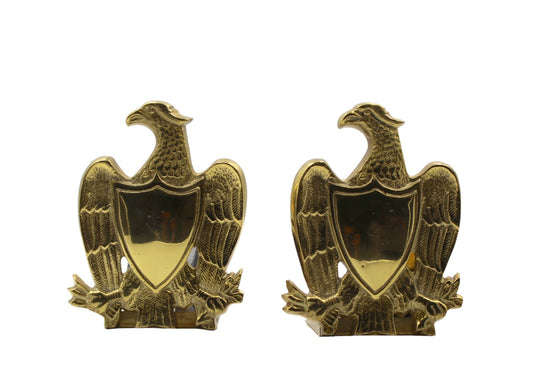 Vintage Brass Eagle with Shield Bookends