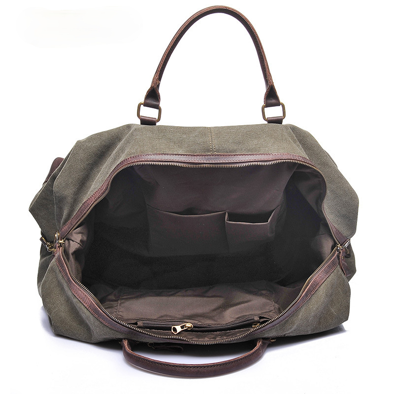 Canvas Leather Travel Duffle Bag