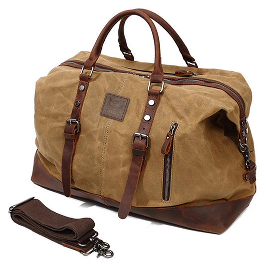 Canvas Leather Travel Duffle Bag