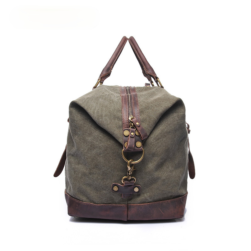 Canvas Leather Travel Duffle Bag