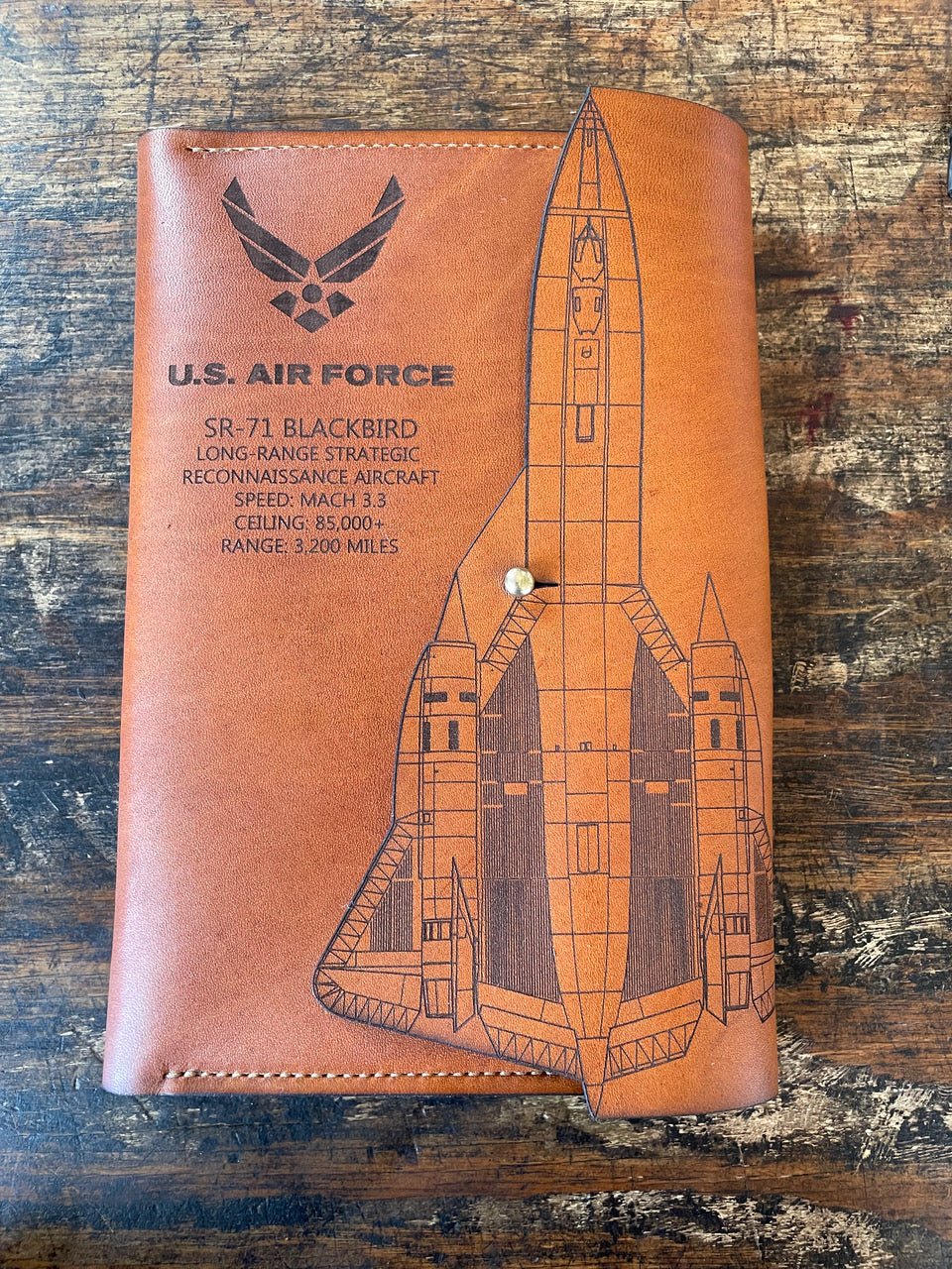 SR-71 Blackbird Special Edition Leather Journal Front Cover, ShopAFA